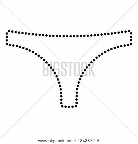 Womens panties sign. Dot style or bullet style icon on white.