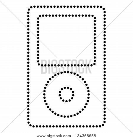 Portable music device. Dot style or bullet style icon on white.
