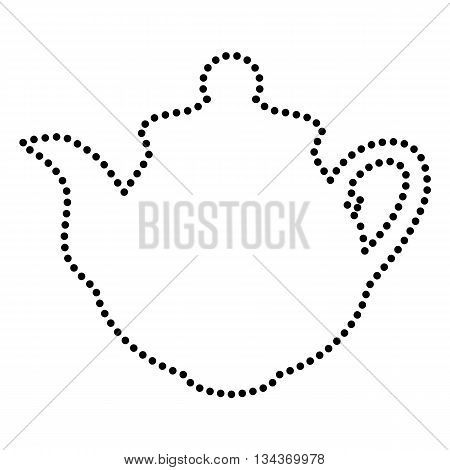 Tea maker sign. Dot style or bullet style icon on white.