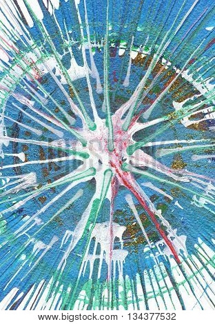 Colorful contemporary modern art acrylic blob drawing Jackson Pollock style