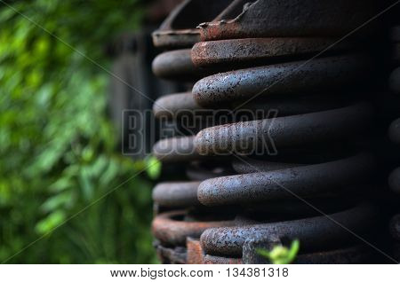 Part of the dirt and old grunge freight railcar