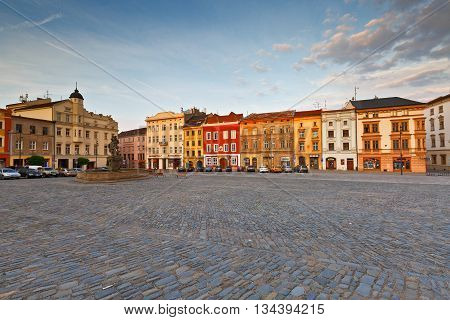 OLOMOUC, CZECH REPUBLIC - JUNE 05, 2016: One of the main squares in the old town of Olomouc, Czech Republic on June 05, 2016.
