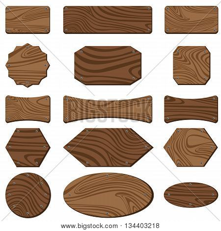 Wooden sign isolated on white background. Sign design for wooden texture.