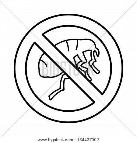 Etching insect icon in outline style isolated on white background