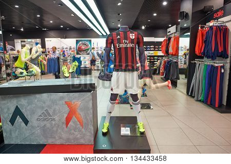 SAINT PETERSBURG, RUSSIA - CIRCA JULY, 2015: inside the store in Galeria shopping center. Galeria is major shopping and entertainment center is located in downtown of St. Petersburg