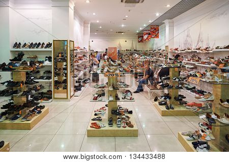 SAINT PETERSBURG, RUSSIA - CIRCA JULY, 2015: inside the store in Galeria shopping center. Galeria is major shopping and entertainment center is located in downtown of St. Petersburg