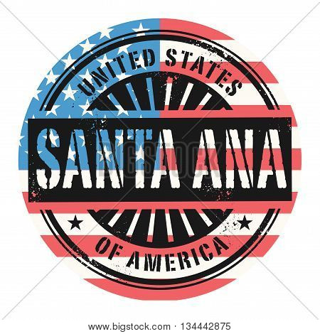 Grunge rubber stamp with the text United States of America, Santa Ana, vector illustration