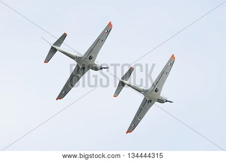 Leeuwarden, The Netherlands - June 10, 2016: Dutch Army Blackshape Prime During A Demonstration At T