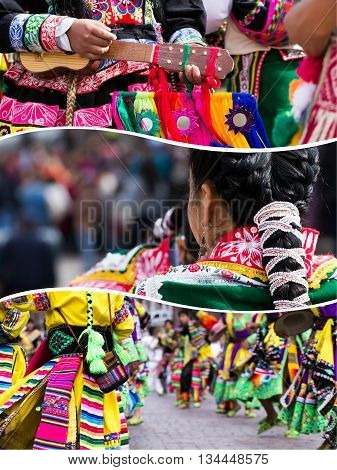 Collage Of Peru Traditional Culture Images - Travel Background (my Photos)