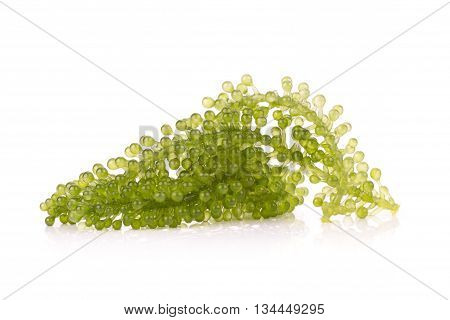 Green Caviar On White Background