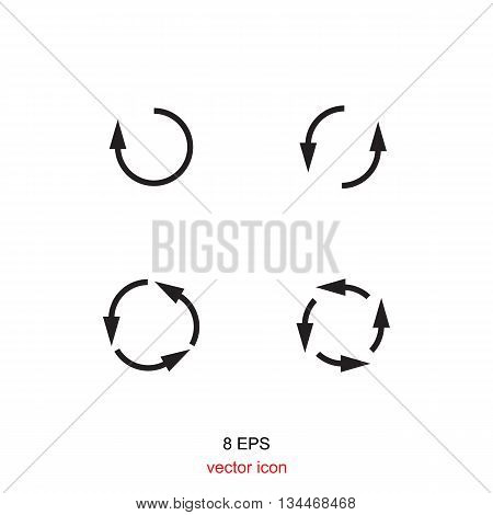 Black simple icon arrow isolated on white background