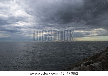 Clouds in the sky over the sea