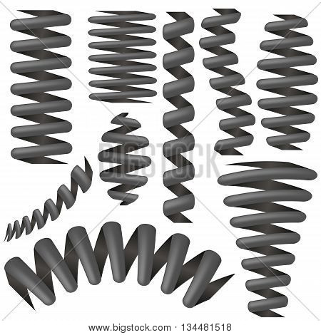 Metallic Springs Collection Isolated on White Background