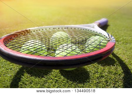 tennis ball on a tennis court