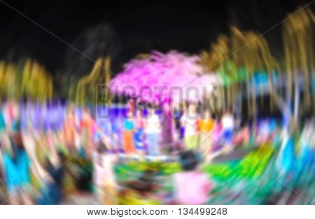 Abstract Blurred and soft photo of night festival and bokeh of lights background