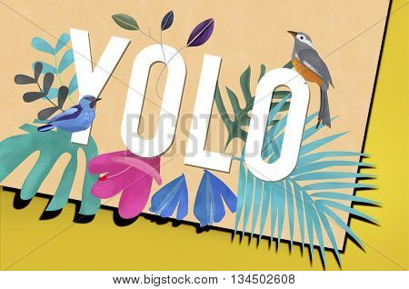 Yolo Free Happy Fresh Motivation Concept