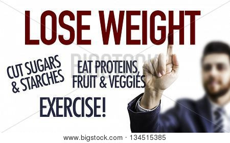 Business man pointing the text: Lose Weight