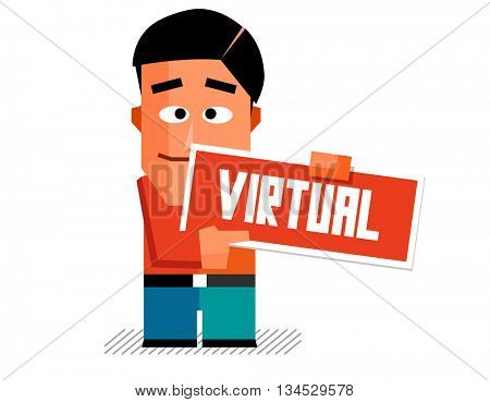 Virtual Graphic. Flat vector illustration.