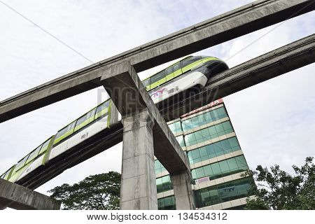 Bombay, India - June 10, 2016: Bombay Monorail is a monorail system in the city of Bombay, Maharashtra