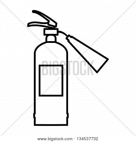 Fire extinguisher icon in outline style isolated on white background