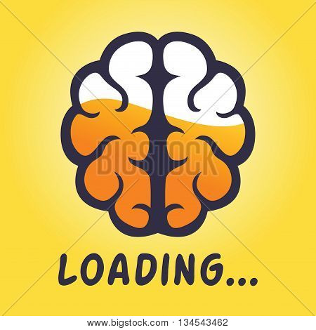 Vector stock of human brain thinking progress half full concept