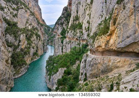 Landscape in Congost de Mont-rebei in Spain