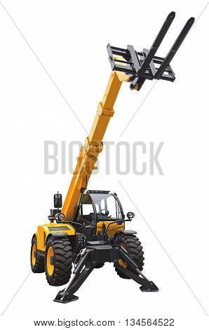 Telescopic handler isolated on a white background