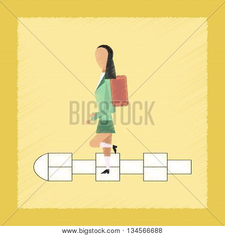 flat shading style icon school Schoolgirl hopscotch
