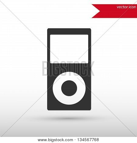 Portable media player icon. Portable media player symbol. Flat design style. Template for design.