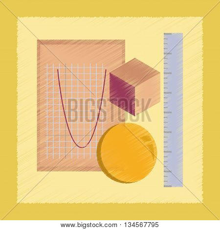 flat shading style icon education geometry lesson