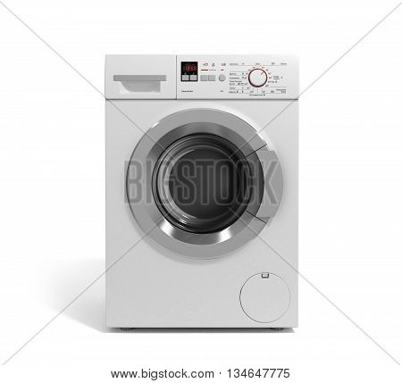 Washing Machine On White Background 3D Illustration