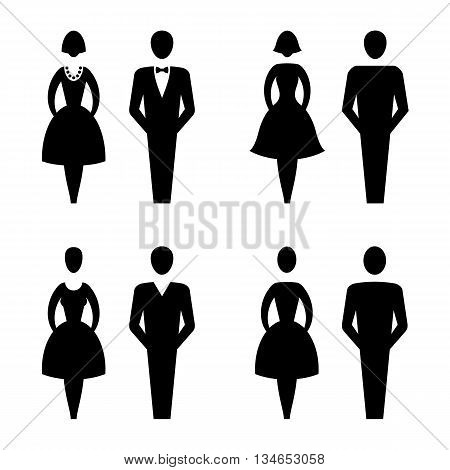 Restroom Signs Vector Lady & Gentleman Collection, vector illustration