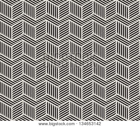 Vector Seamless Black And White Zig Zag Lines Geometric Pattern