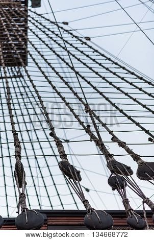 Ship shrouds. Photo  taken in Alicante.  Spain