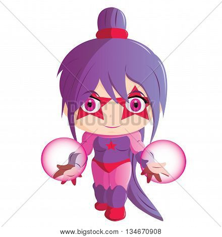 Illustration 2D Enfant Super Héros : CometGirl