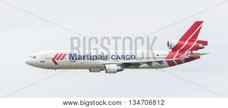 Leeuwarden, The Netherlands - June 11, 2016: Ph-mcu Martinair Holland Mcdonnell Douglas Md-11 During