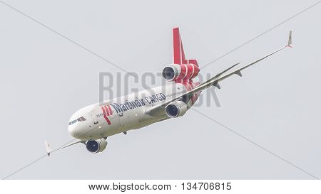 Leeuwarden, The Netherlands - June 11, 2016: Ph-mcu Martinair Holland Mcdonnell Douglas Md-11 During