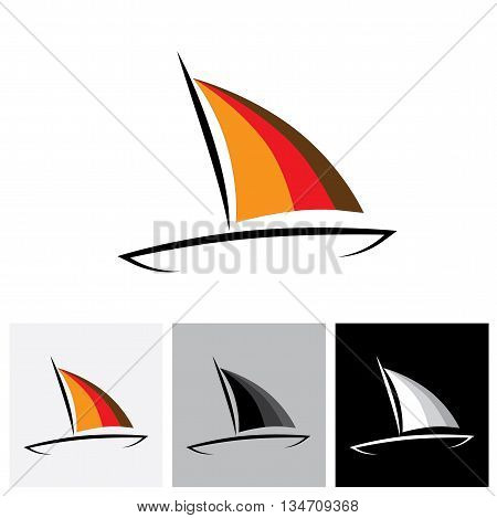 Logo Vector Icon Of Colorful Boat