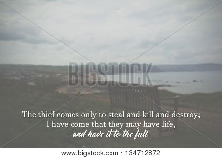 Inspirational Verse From The Bible On A Blurred Background