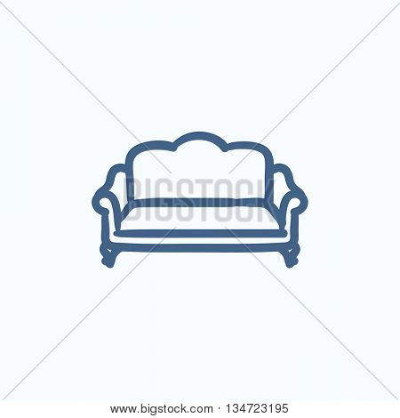 Sofa vector sketch icon isolated on background. Hand drawn Sofa icon. Sofa sketch icon for infographic, website or app.