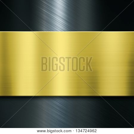 gold metal plate over black metalic background