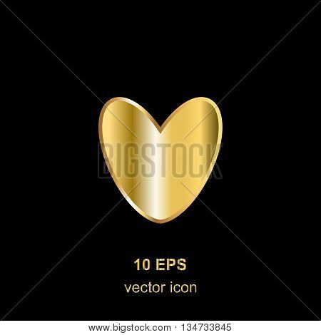 Golden Heart On Black