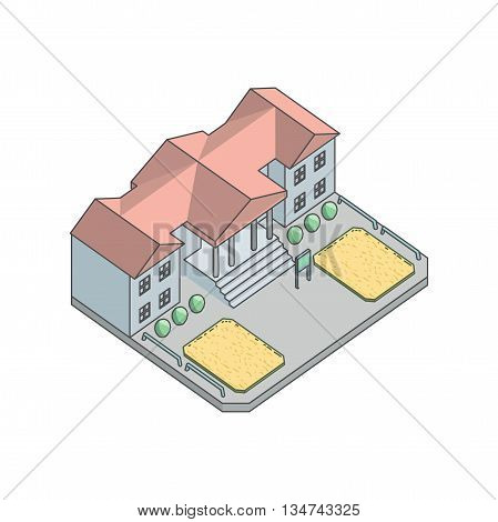 University or main building. campus, vector illustration