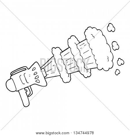 freehand drawn black and white cartoon loud hailer