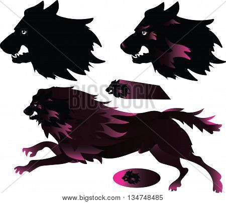 hell hounds - vector drawing evil predator