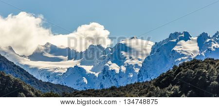 Snowy Peaks In Glenorchy, New Zealand