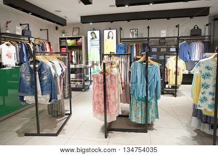 KUALA LUMPUR, MALAYSIA - MAY 09, 2016: United Colors of Benetton in Suria KLCC. Benetton Group S.r.l. is a global fashion brand, based in Ponzano Veneto, Italy.