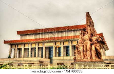 The Chairman Mao Memorial Hall or Mausoleum of Mao Zedong on Tiananmen square in Beijing, China