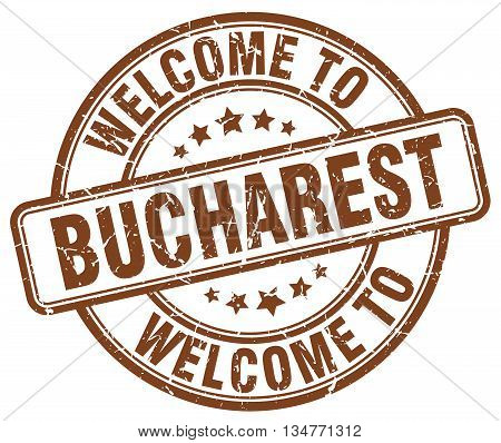 welcome to Bucharest stamp. welcome to Bucharest.