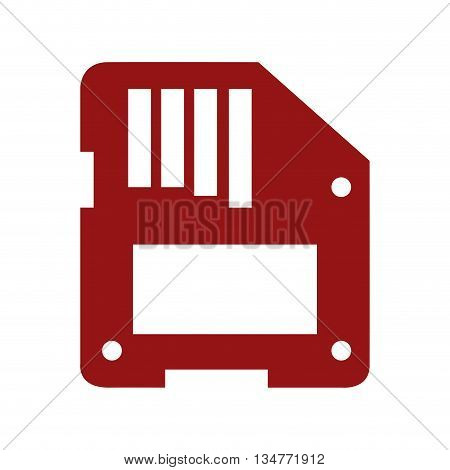 red floppy disk vector illustration isolated over white